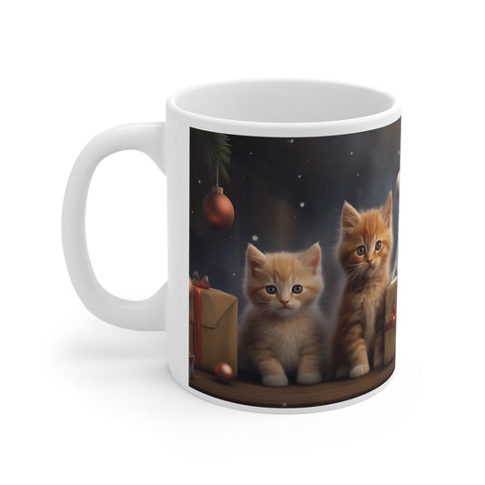 Cute Christmas Kittens Ceramic Mug