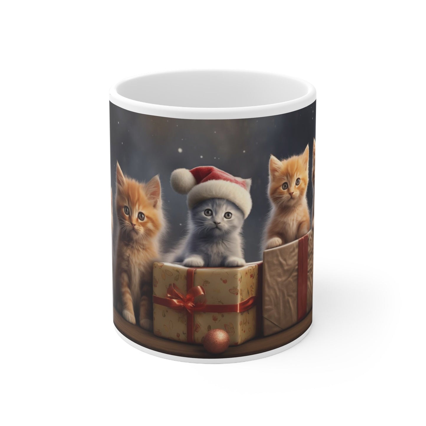 Cute Christmas Kittens Ceramic Mug